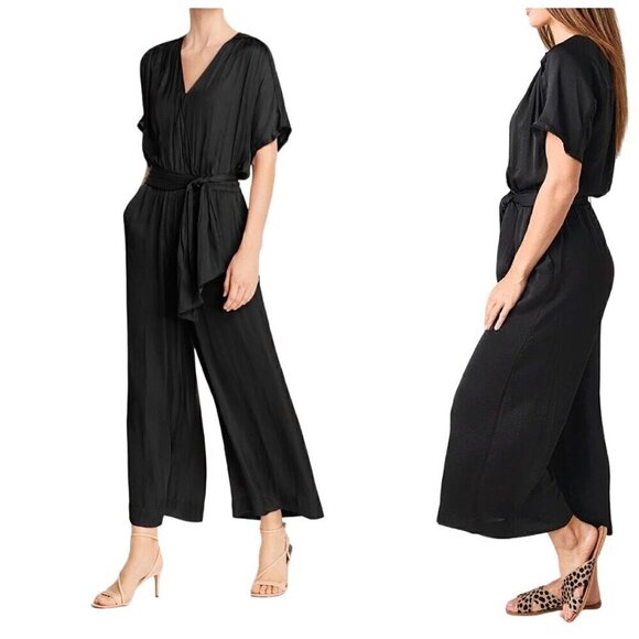 Brochu‎ Walker Ally Black Tie Waist Jumpsuit, Size XS, New with tag - Picture 1 of 14